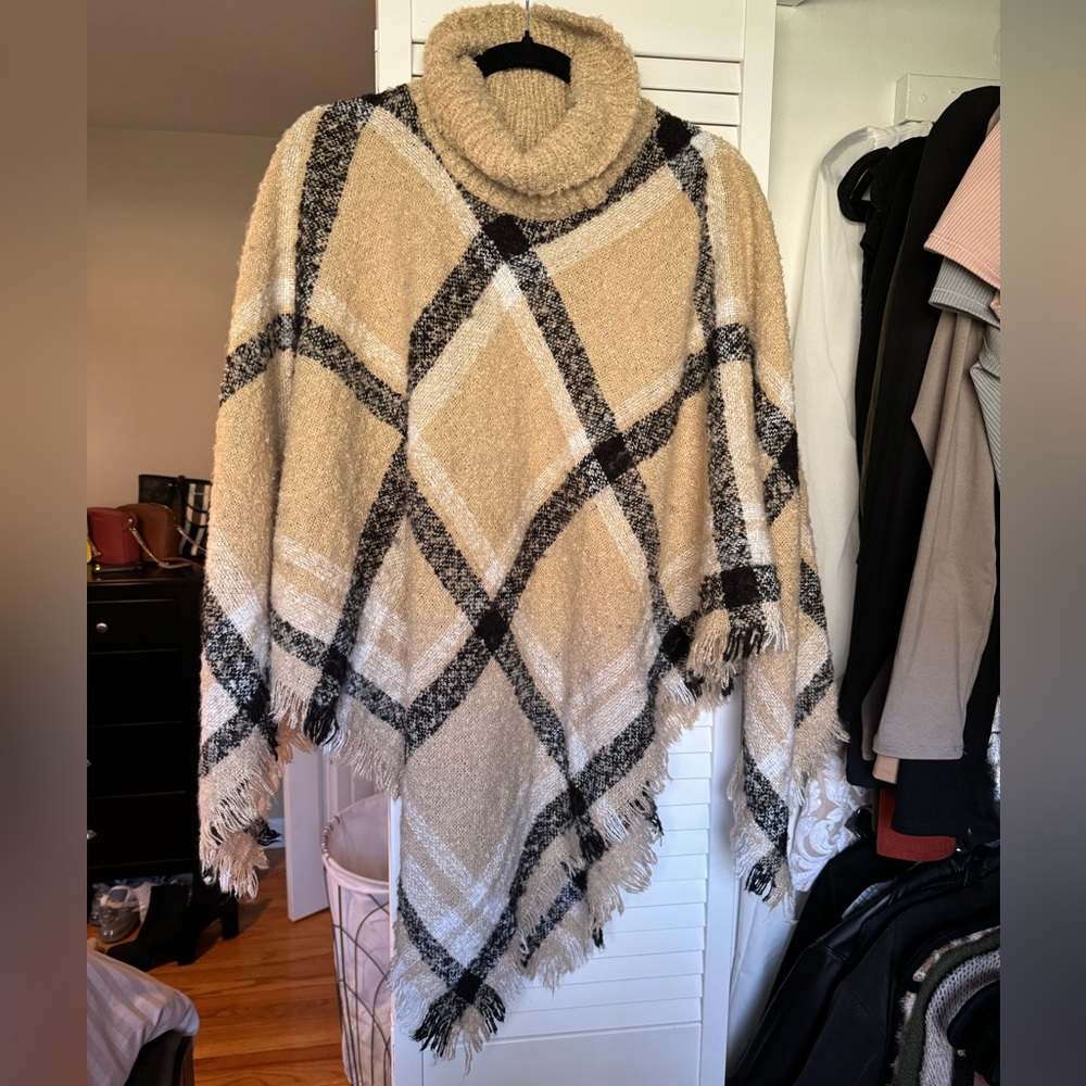 Sierra tan plaid shawl
